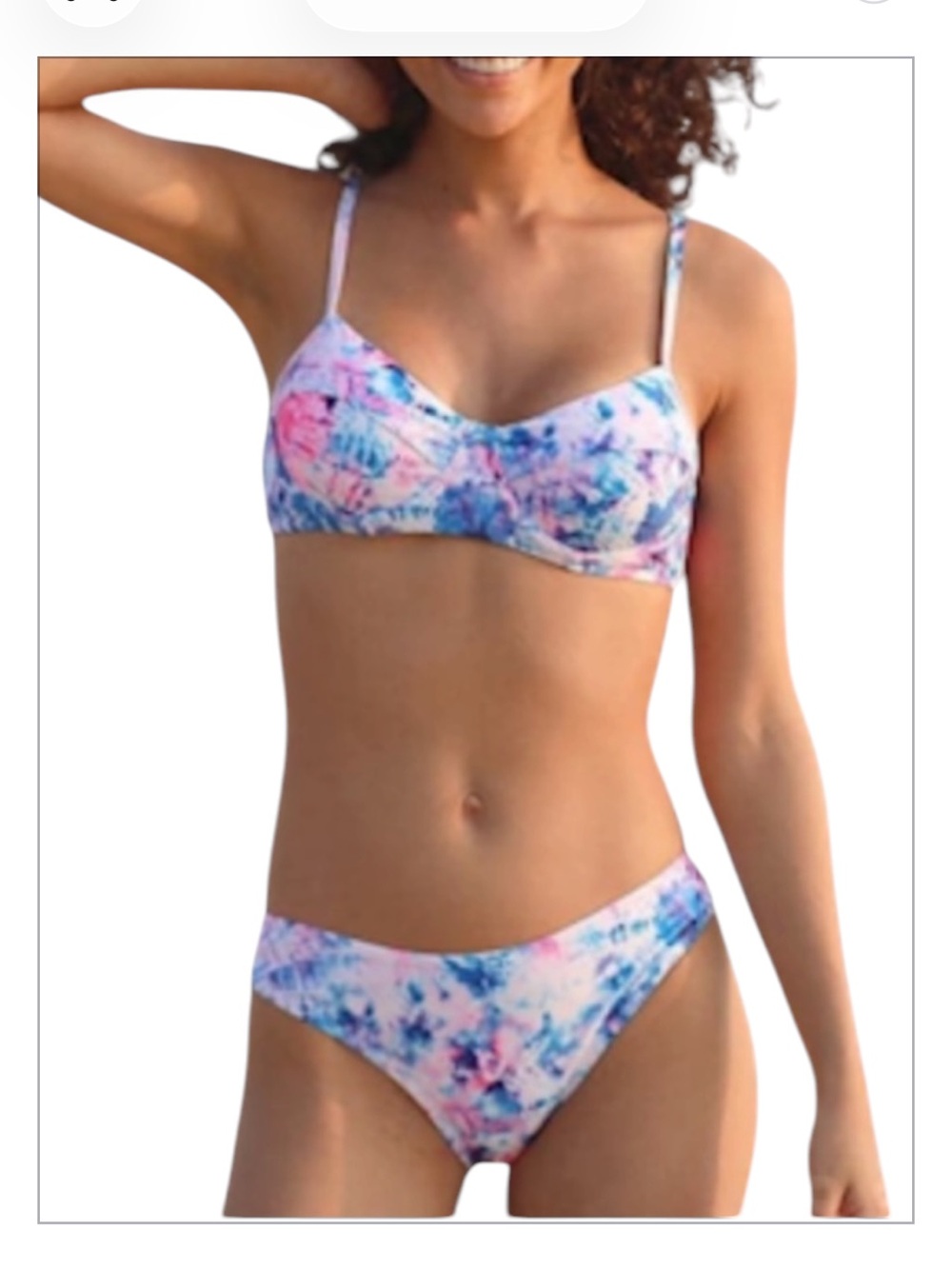 SHEKINI Tie Dye Bikini Set 2-Piece Multicolor Size S
